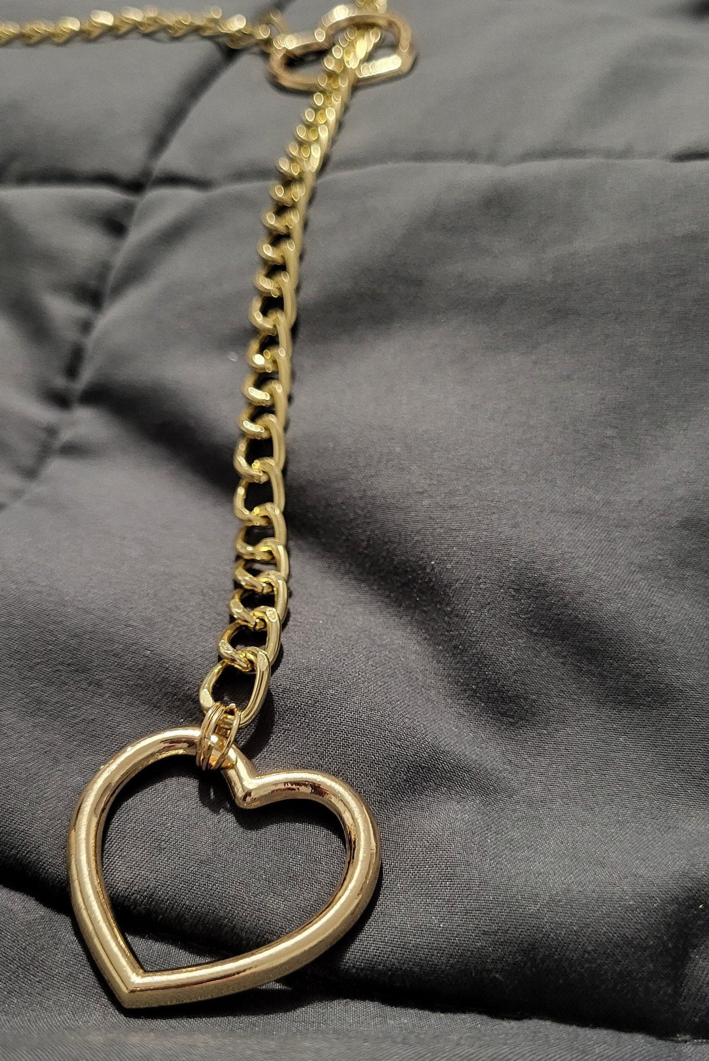 Delicate Silver Heart Slip Chain