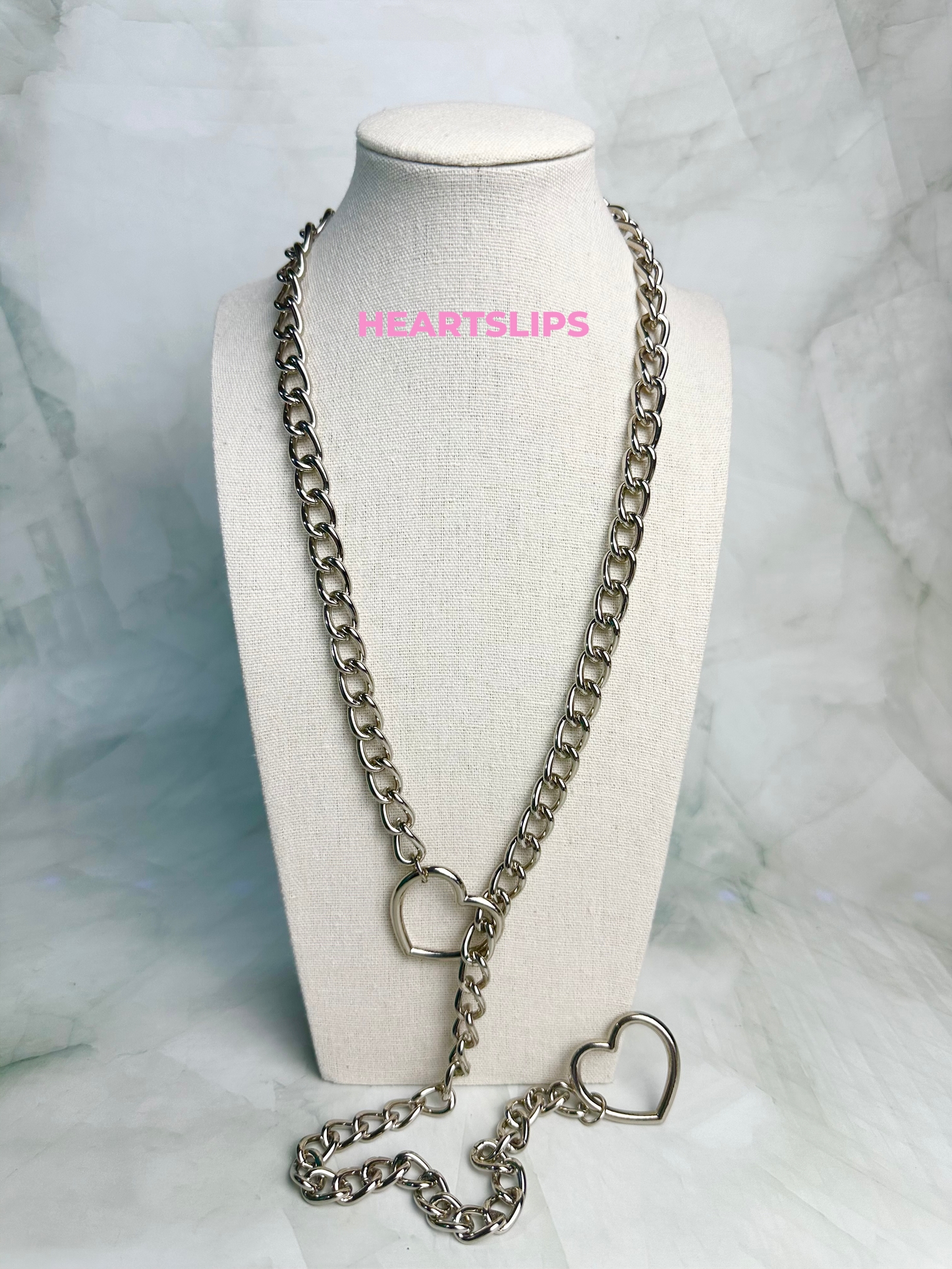 Delicate Silver Heart Slip Chain